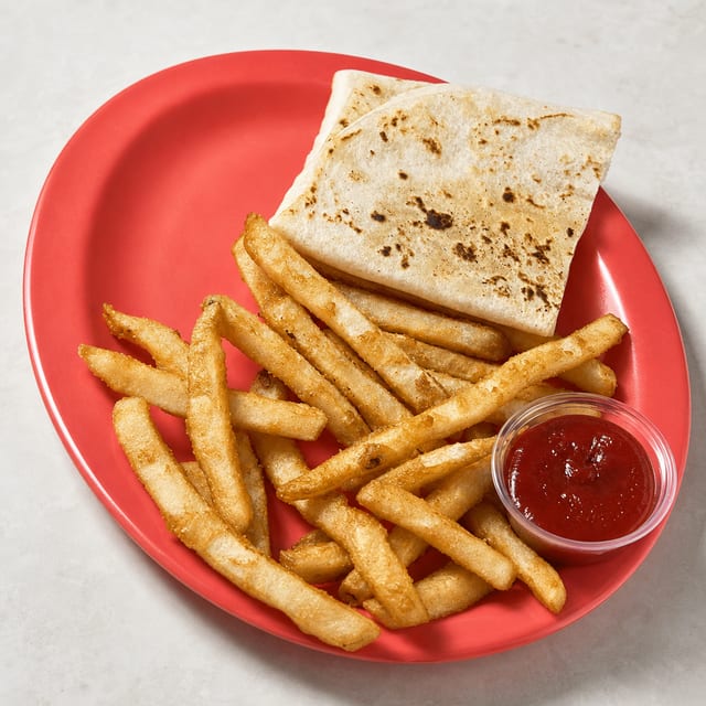 Kids Cheese Quesadilla with Fries Plate.