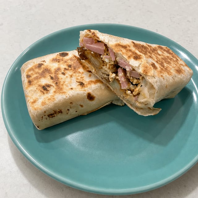 Ham & Eggs Burrito.